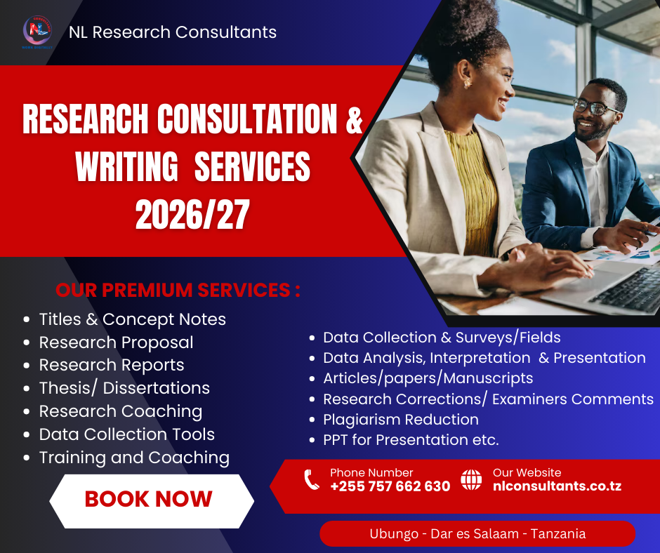 NL Research Consultants and Writing Experts Research consultants and writing experts Tanzania Professional research writing services Research experts for thesis and dissertation support Data analysis and academic writing services Research consultancy services Tanzani